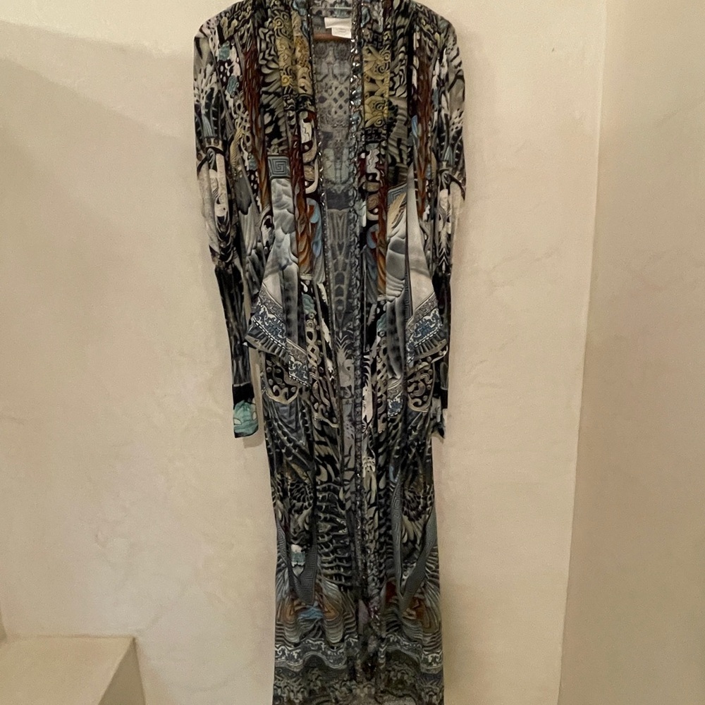 Camilla Franks,  Long Casual Jacket, Girl on a Wing, 100% Silk, OS - Picture 4 of 9